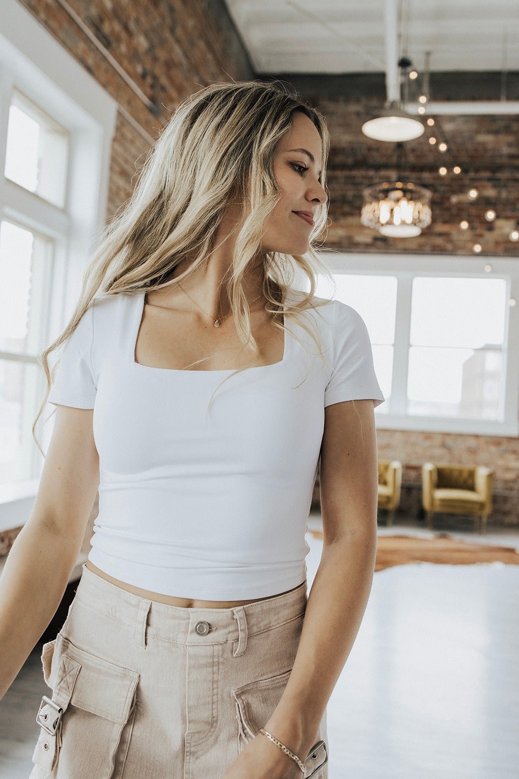 Grant Basic Square Neck Top - FINAL SALE