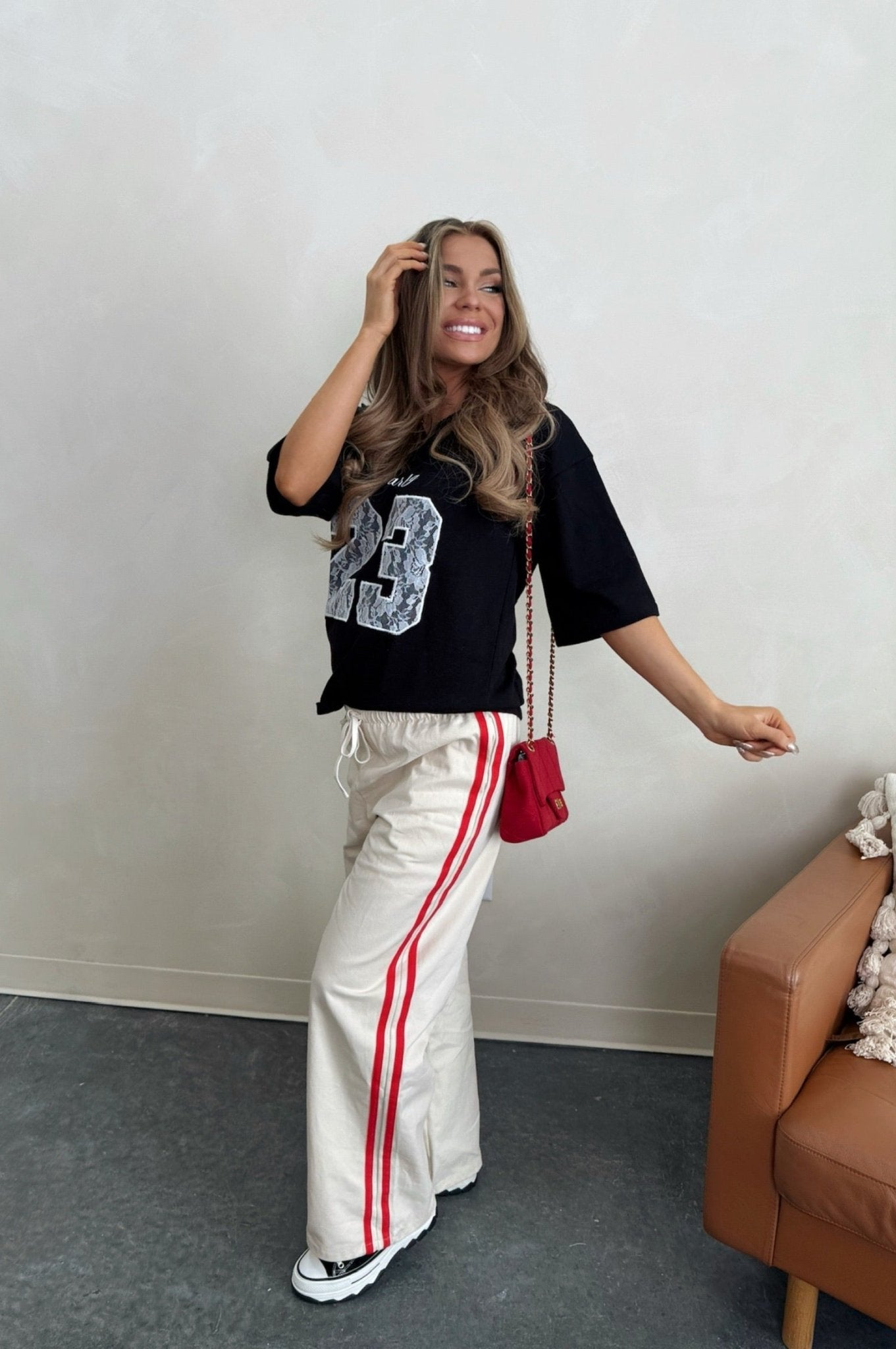 High Contrast Wide Leg Pants