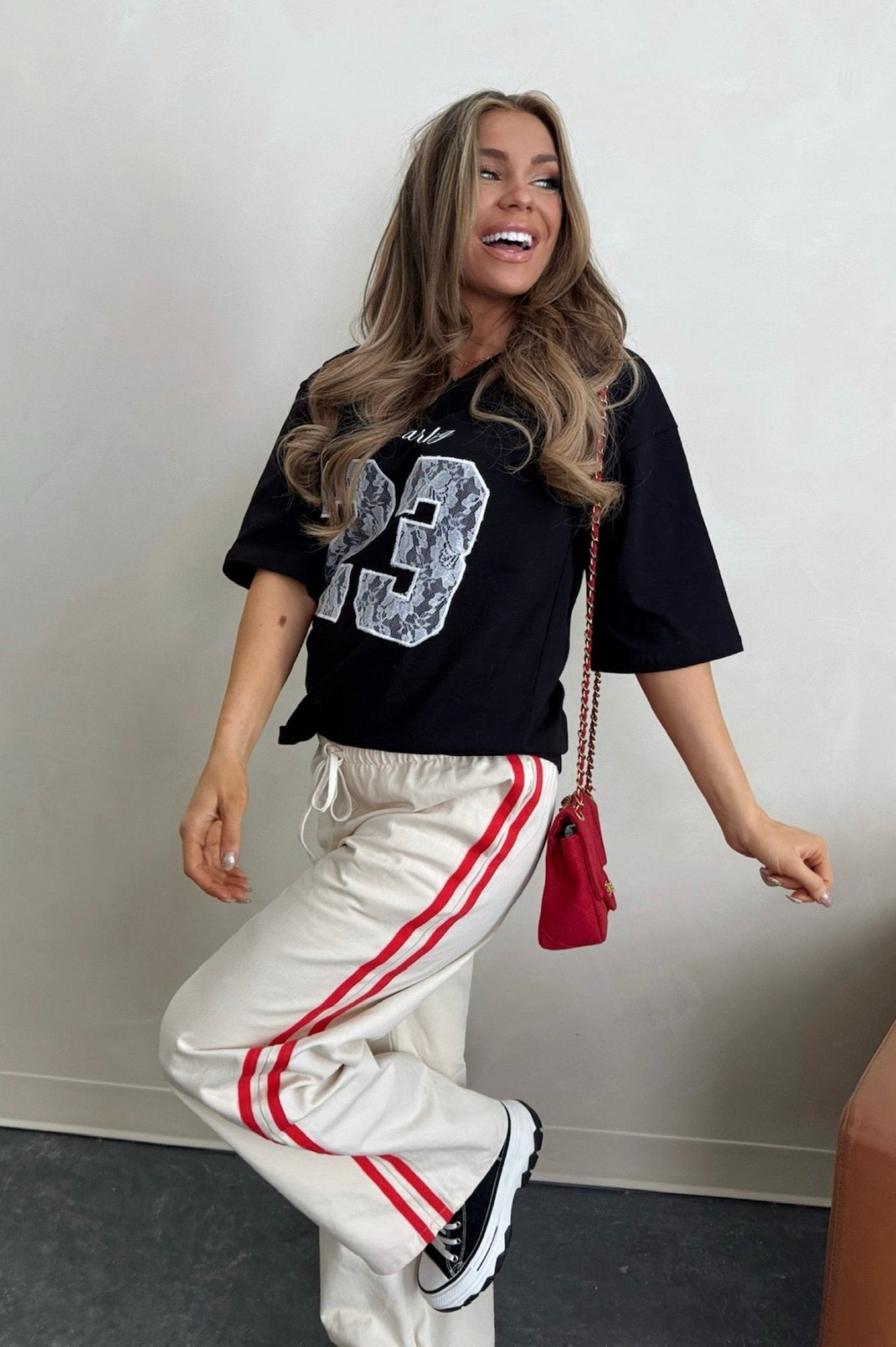 High Contrast Wide Leg Pants