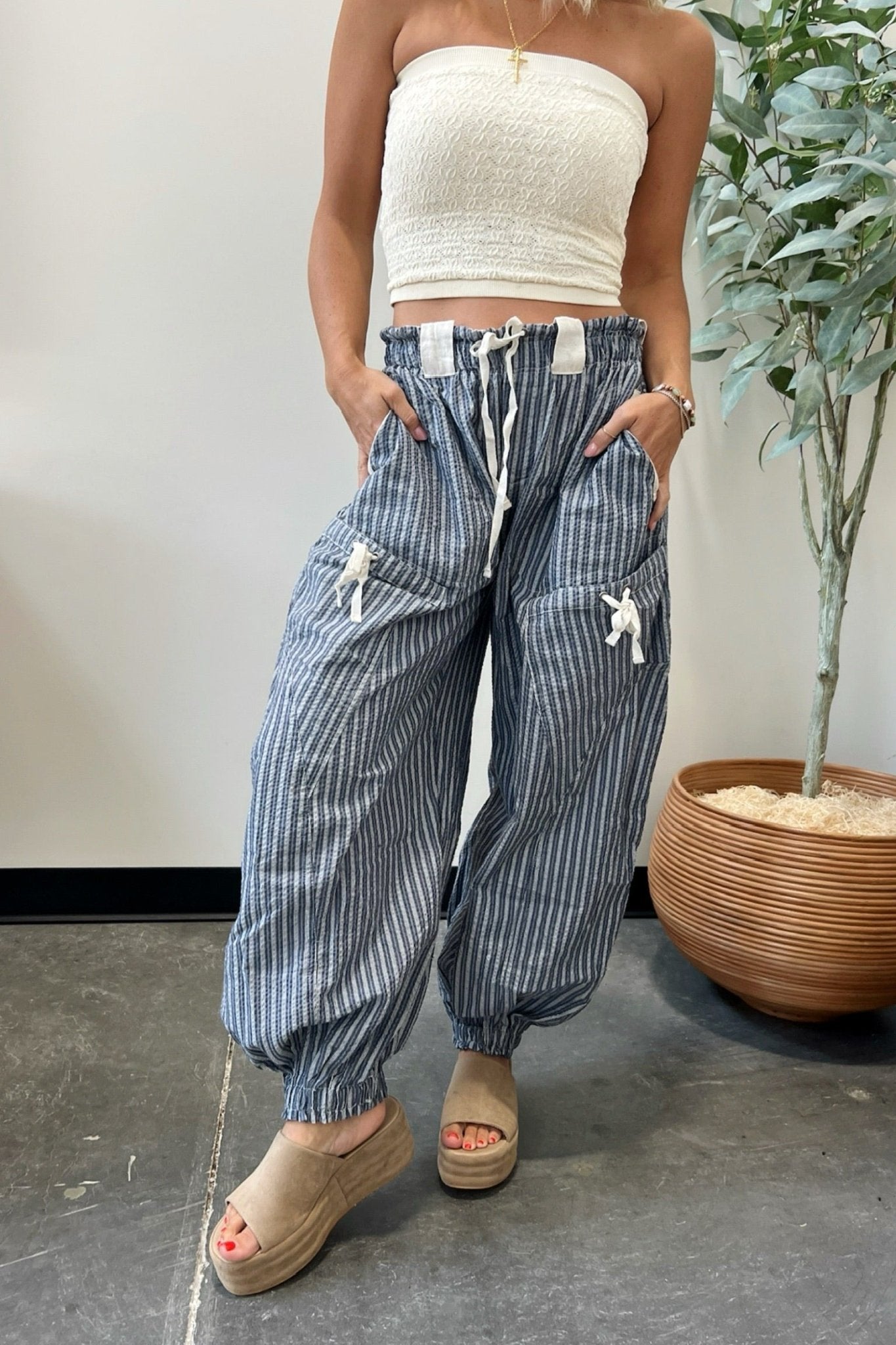 High Road Striped Drawstring Joggers