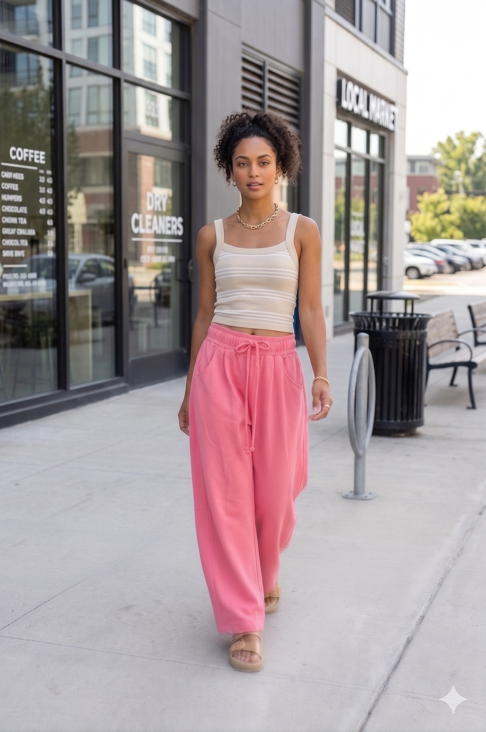 pink wide leg lounge pants, lightweight drawstring pants with elastic waist, relaxed fit for casual summer outfits and travel style  pants