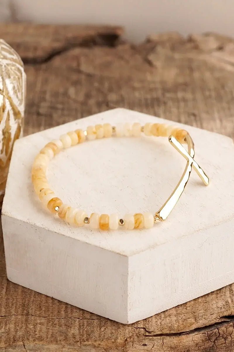 Higher Ground Beaded Cross Bracelet
