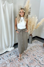 Samari Button Midi Skirt