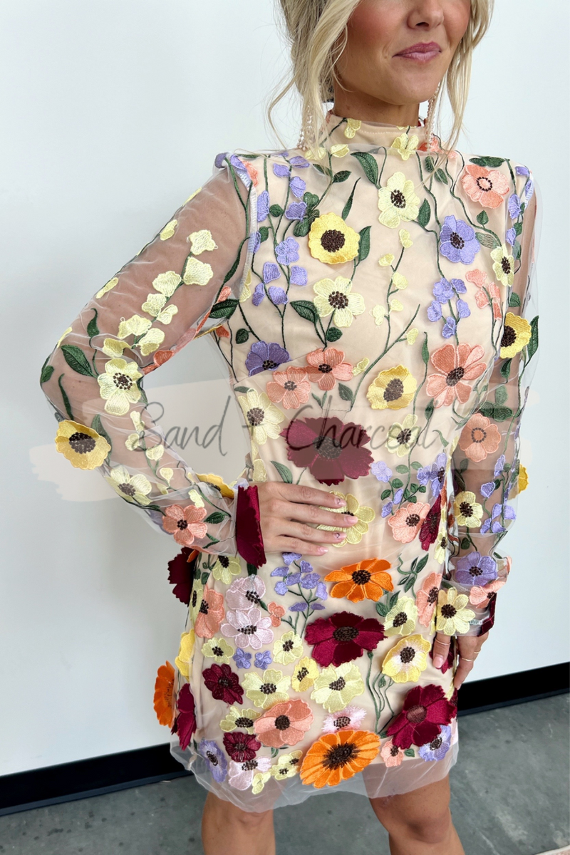 Genevieve Embroidered Floral Dress