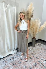 Samari Button Midi Skirt