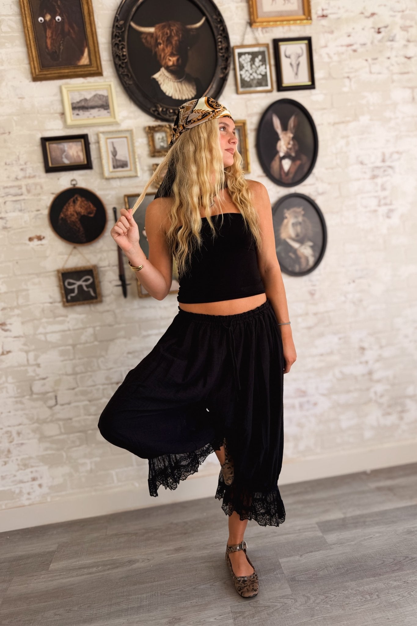 In Another Life Lace Trim Bloomer Pants