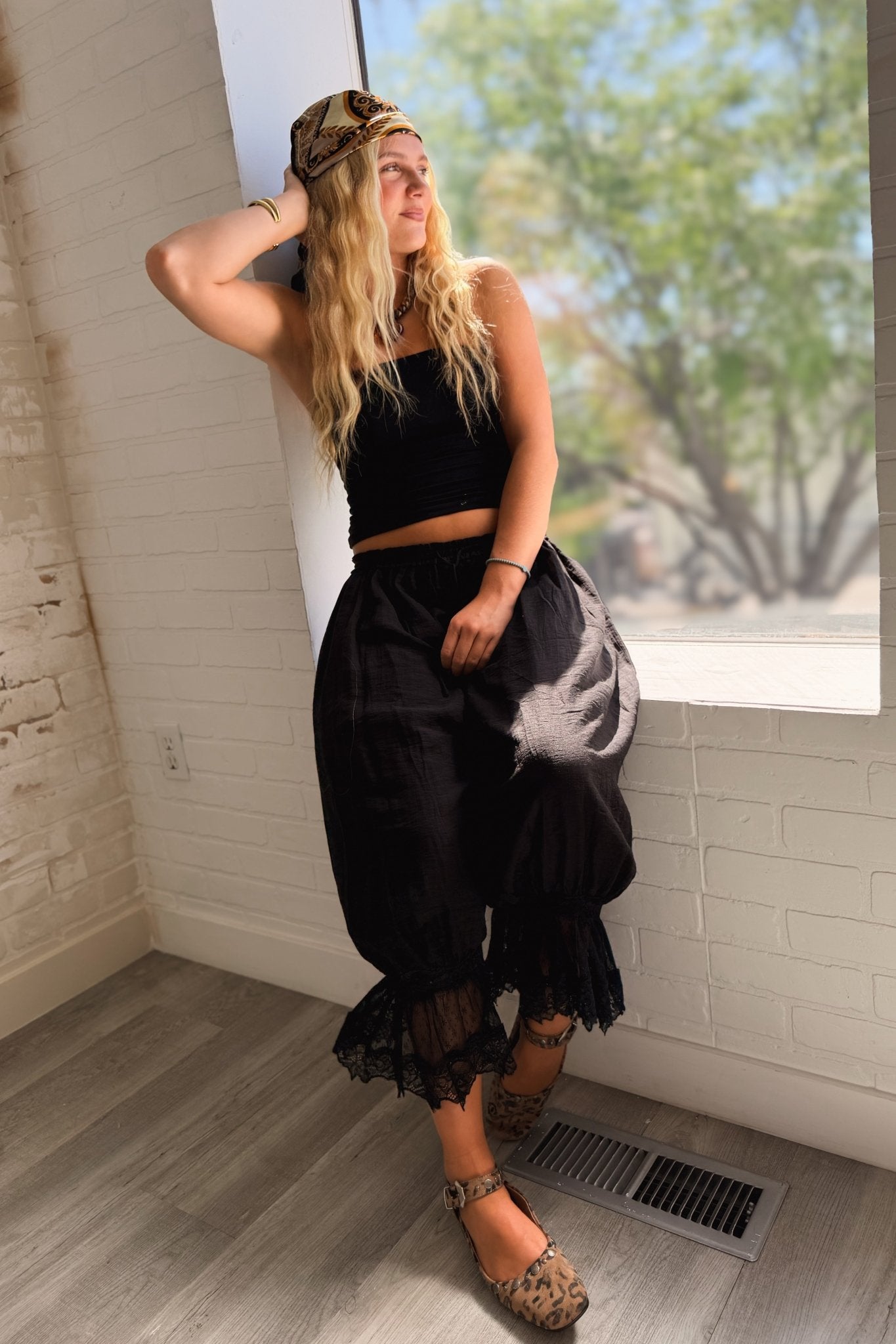 In Another Life Lace Trim Bloomer Pants