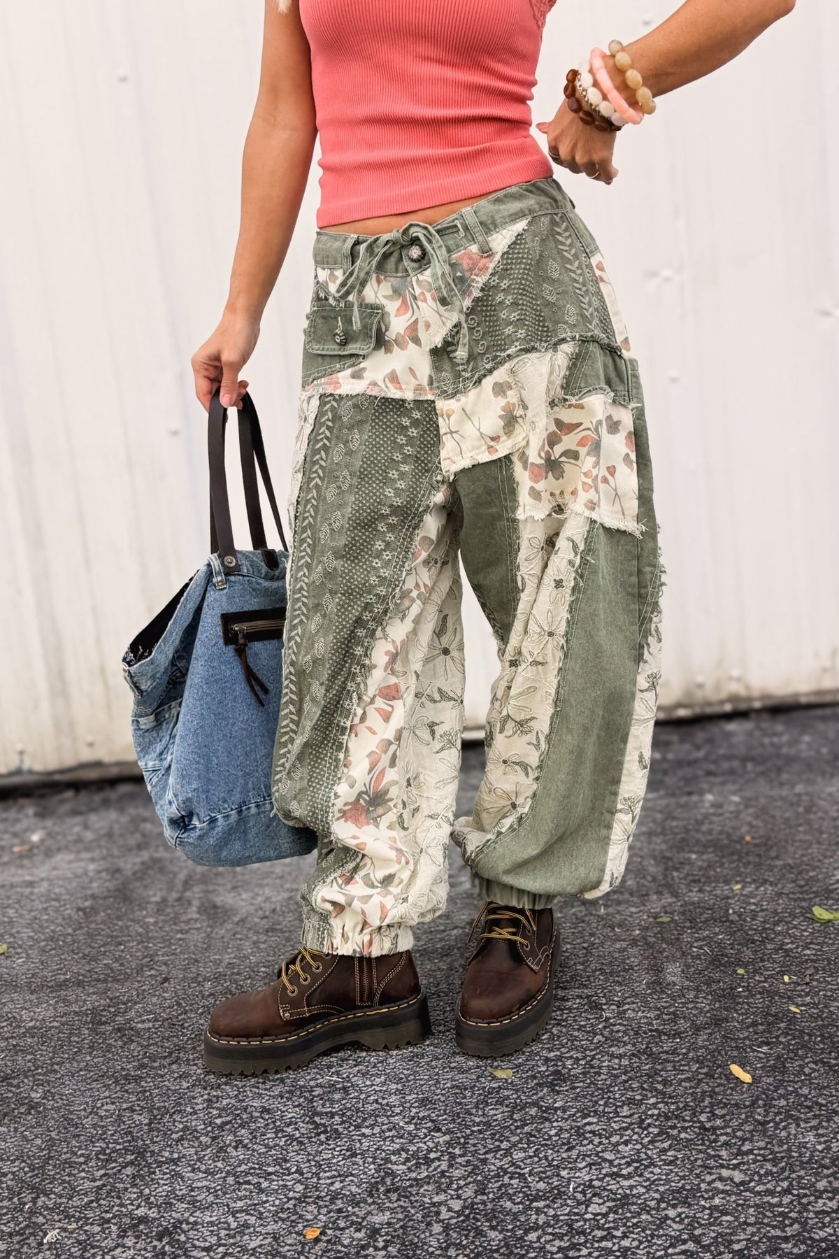 In The Details Floral Patchwork Pants