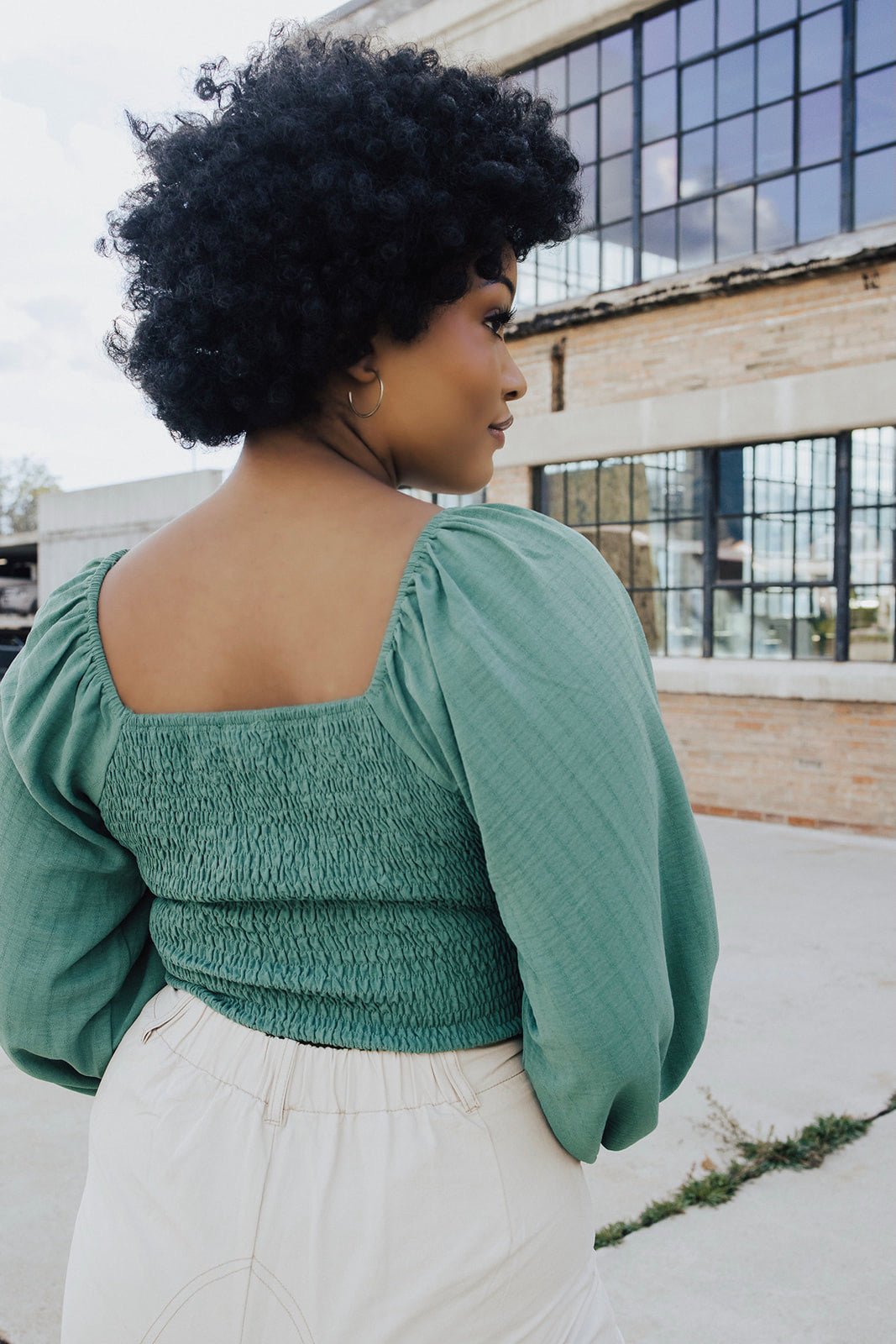 Isabella Smocked Puff Sleeve Crop Top - FINAL SALE