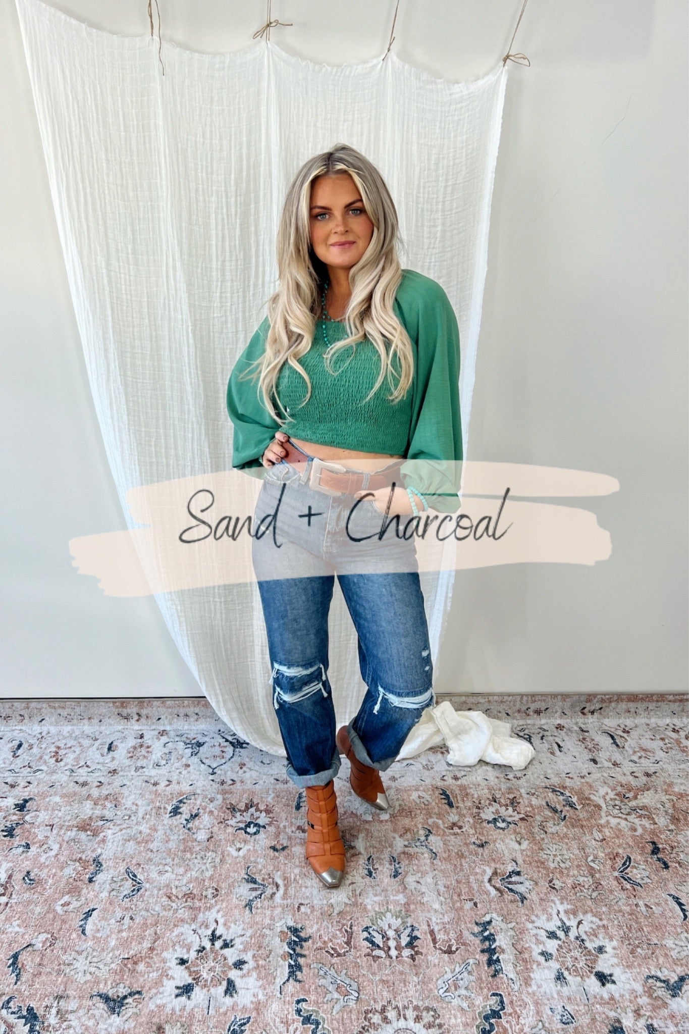 Isabella Smocked Puff Sleeve Crop Top - FINAL SALE