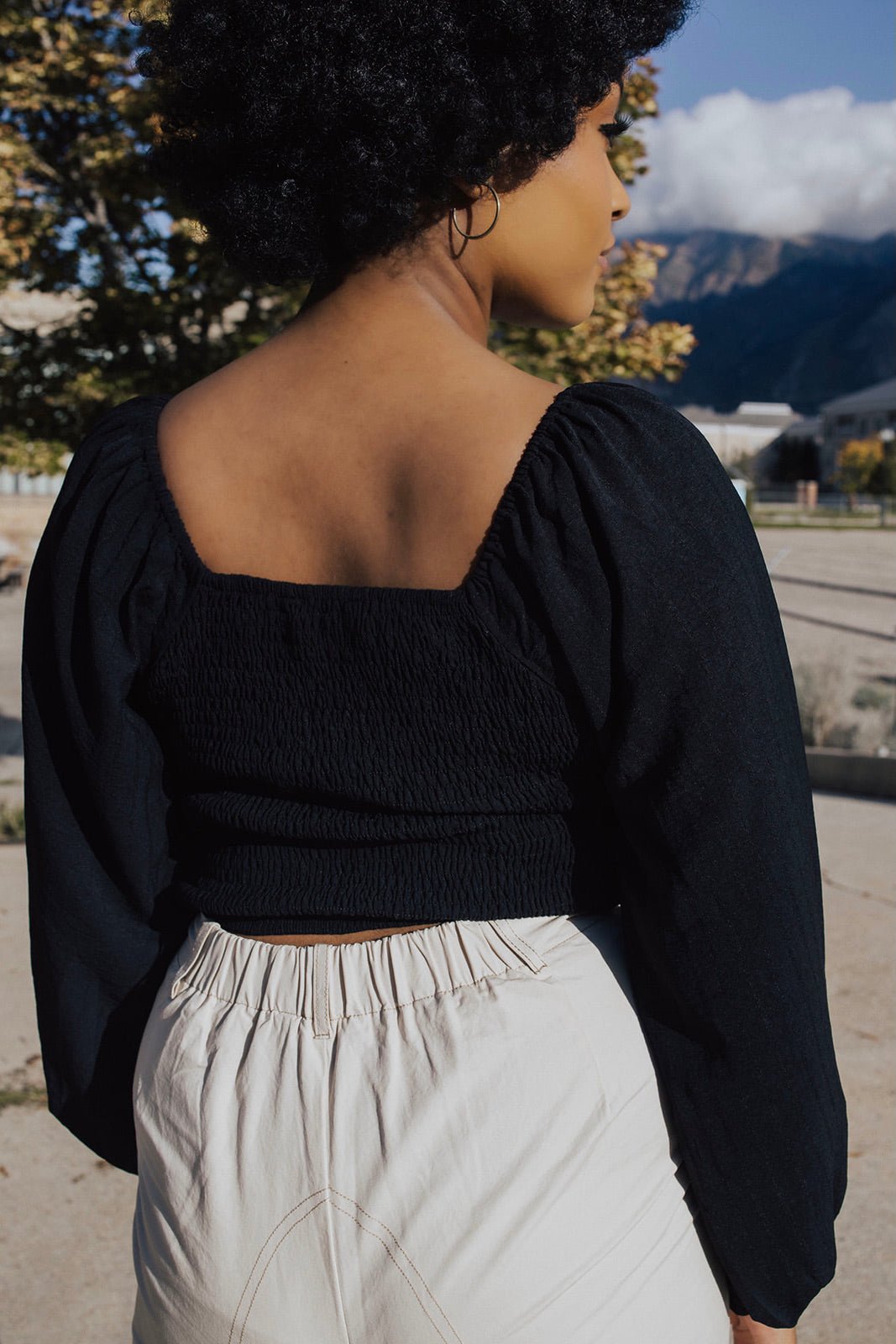 Isabella Smocked Puff Sleeve Crop Top - FINAL SALE