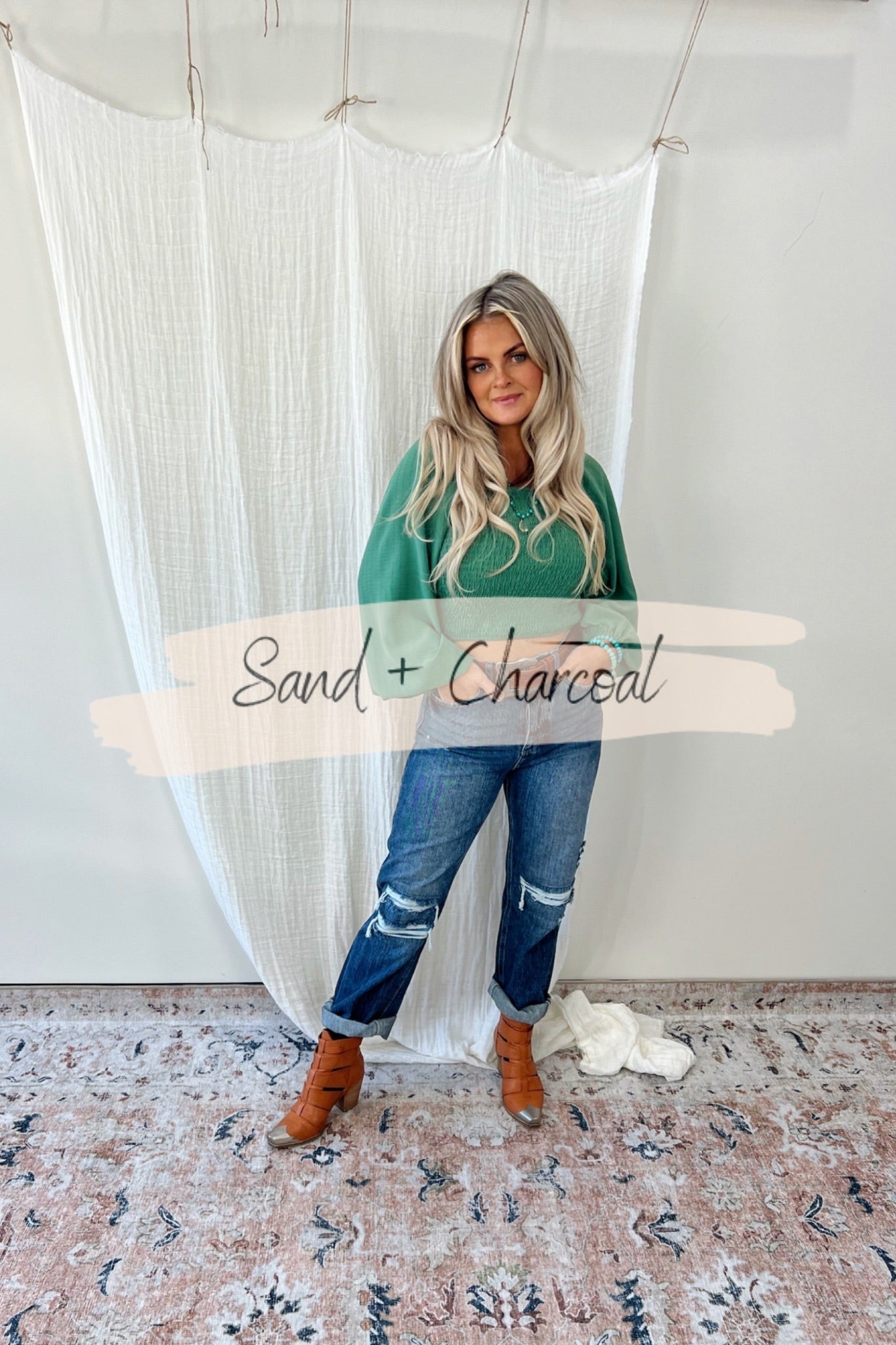 Isabella Smocked Puff Sleeve Crop Top - FINAL SALE