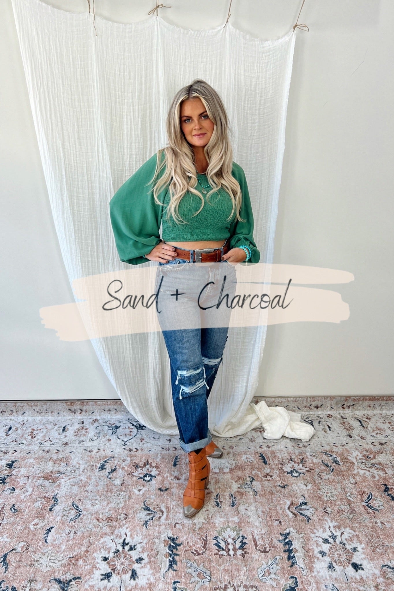 Isabella Smocked Puff Sleeve Crop Top - FINAL SALE