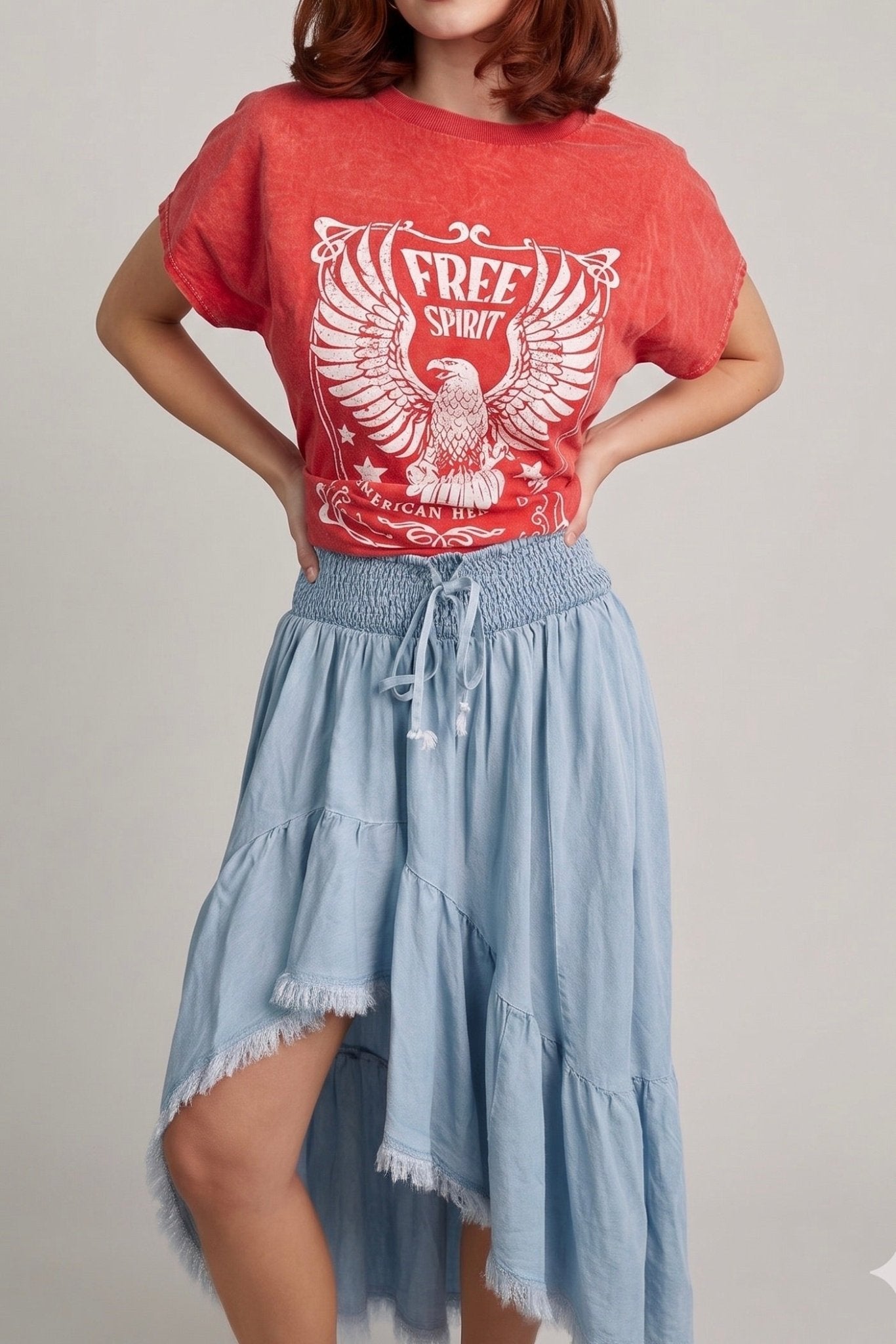 Just Passing Through Denim Maxi Skirt