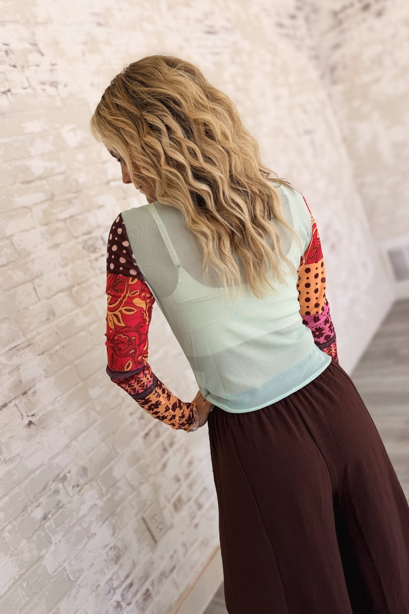 Kaleidoscope Crush Floral Mesh Top
