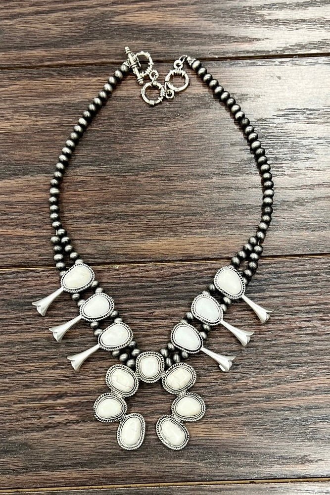 Keep It Western White Turquoise Necklace