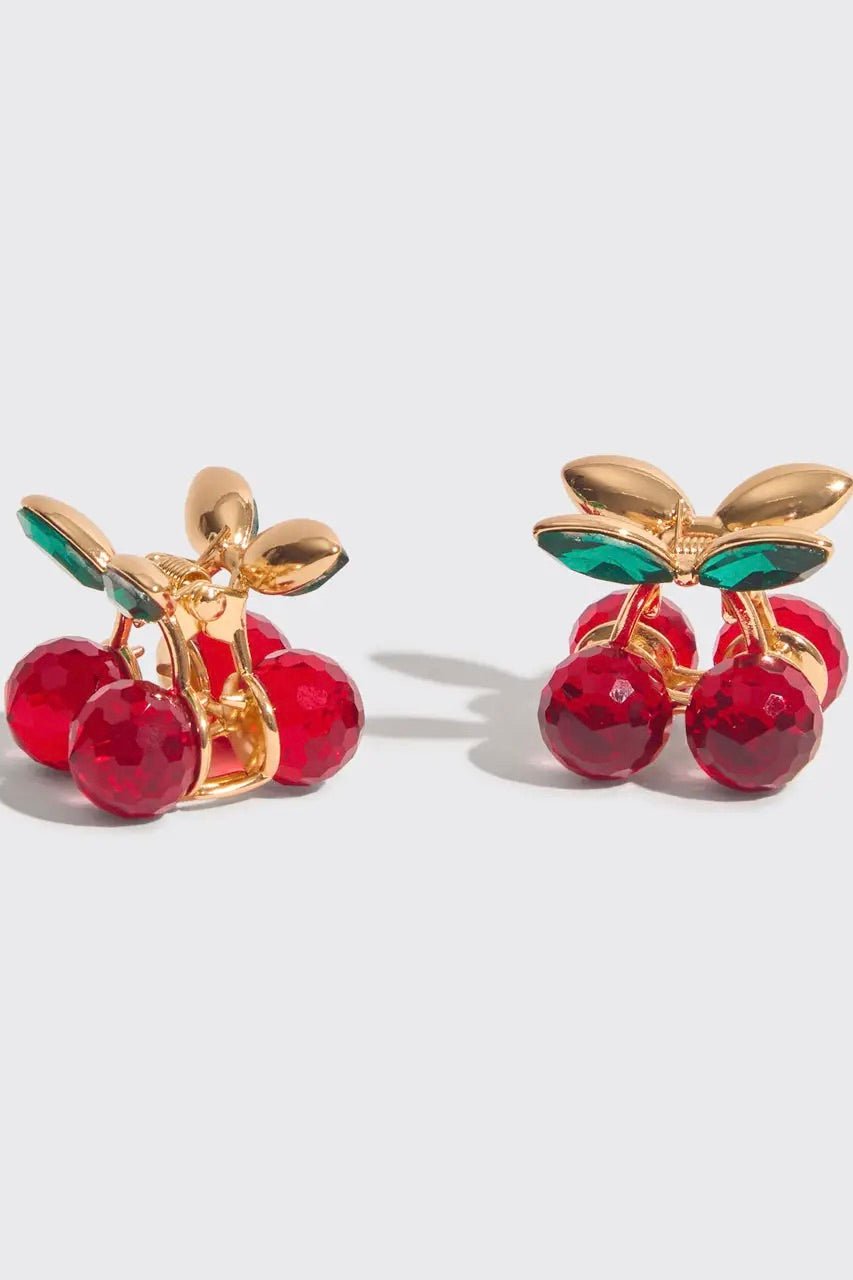 Kitsch Mini Rhinestone Cherry Claw Clips