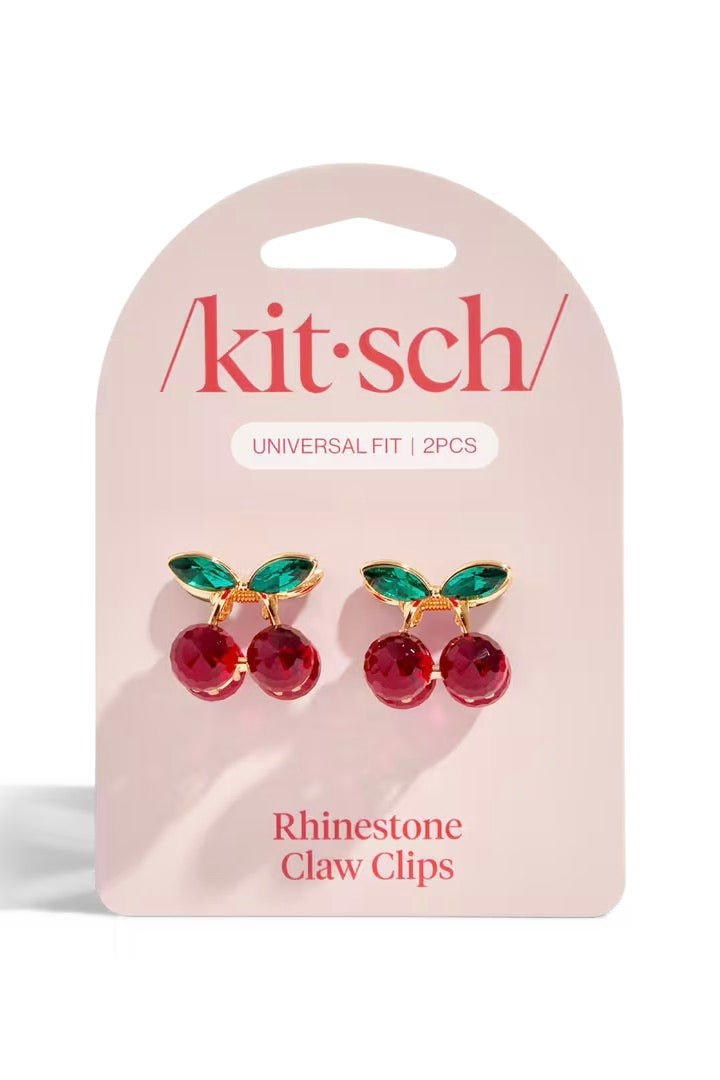 Kitsch Mini Rhinestone Cherry Claw Clips