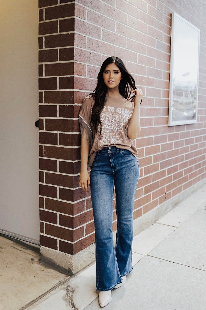 Live to Ride Fringe Graphic Top - FINAL SALE