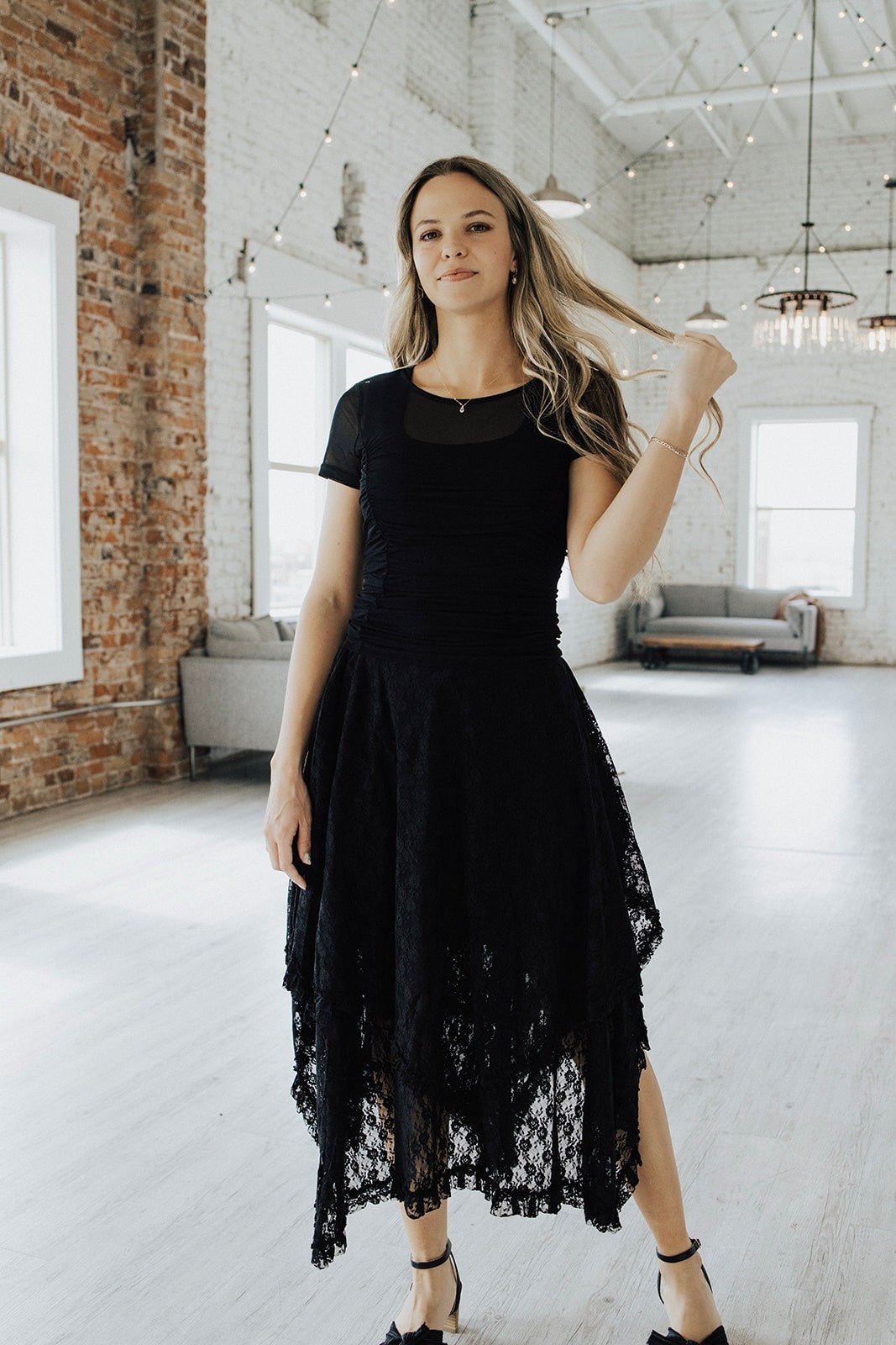 Lonely Millionaire Ruched Mesh Top