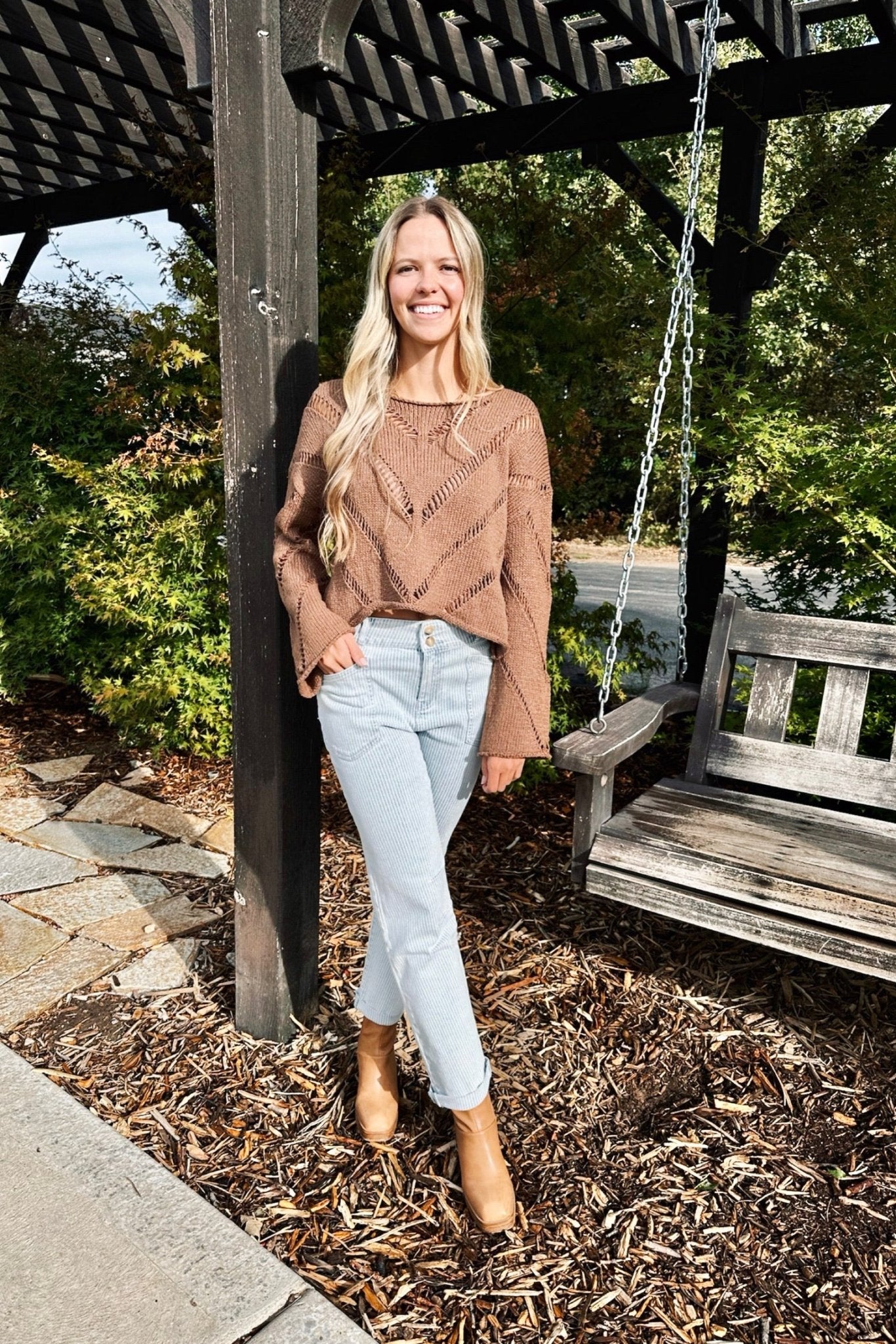 Lucas High Rise Striped Jeans