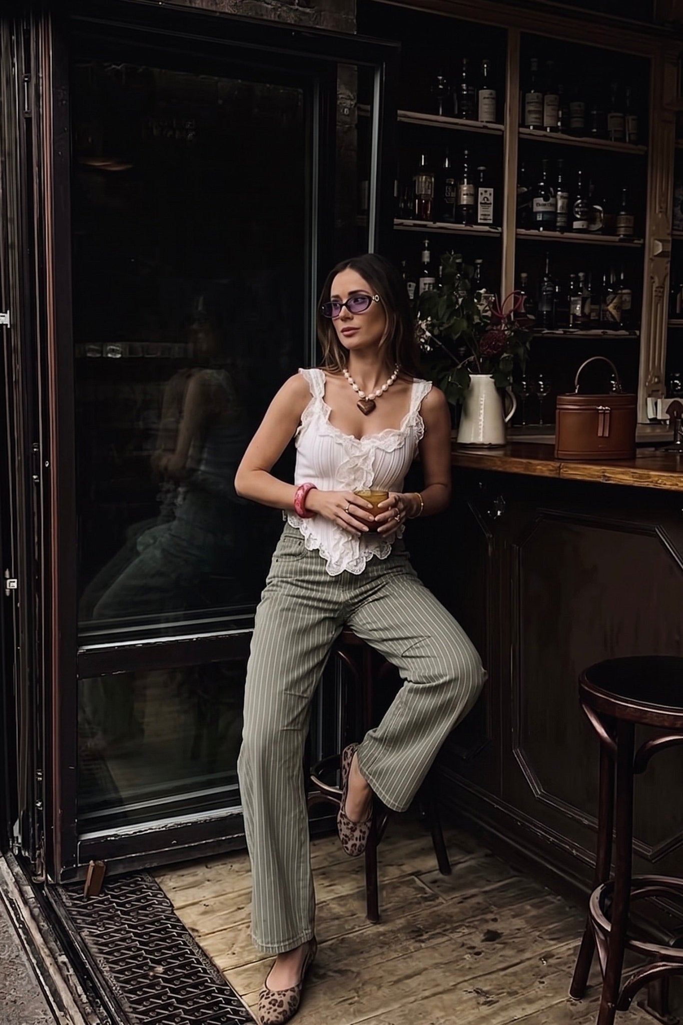 pinstripe barrel jeans. perfect for everyday errands, lunch dates, or lounging at home. 