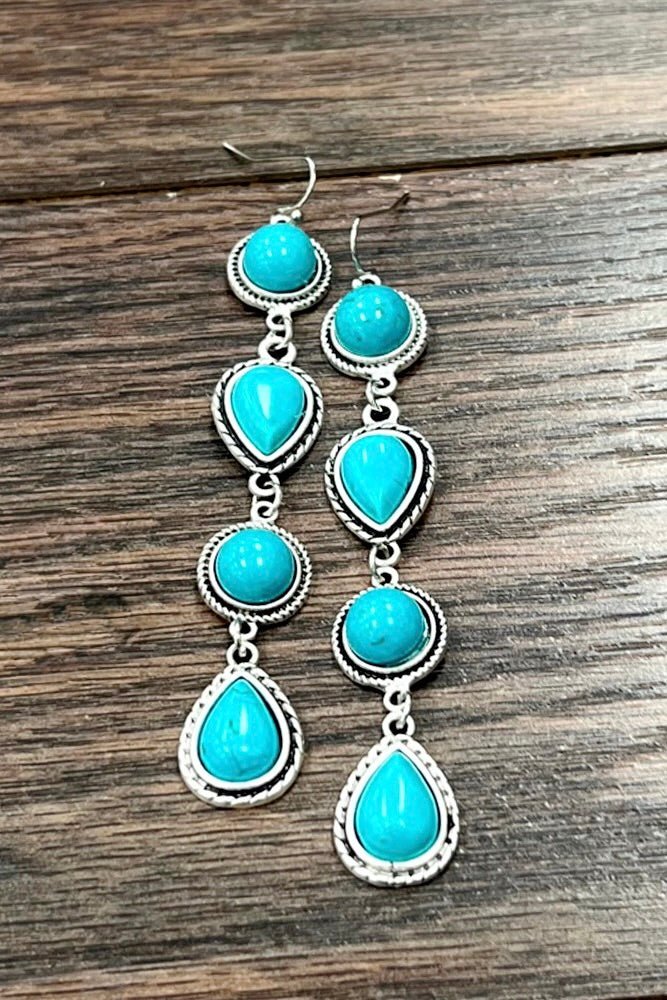 No Small Talk Turquoise Earrings