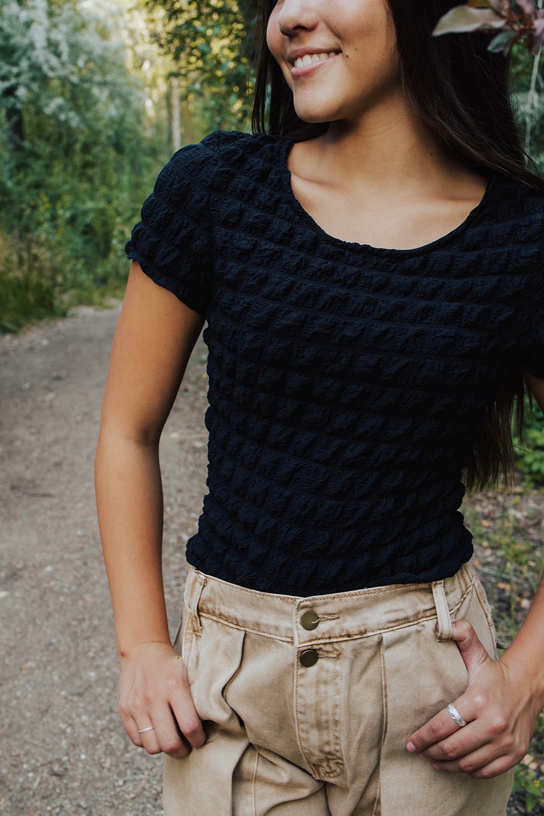 Odessa Bubble Textured Crop Top - FINAL SALE