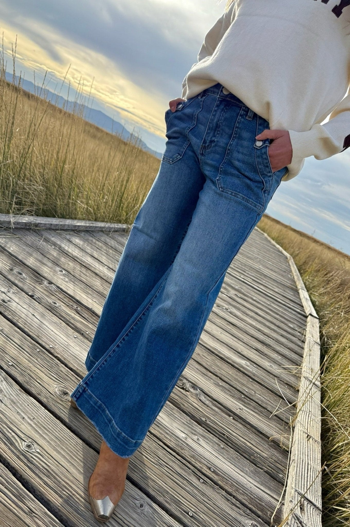 Off Record Wide Leg Jeans