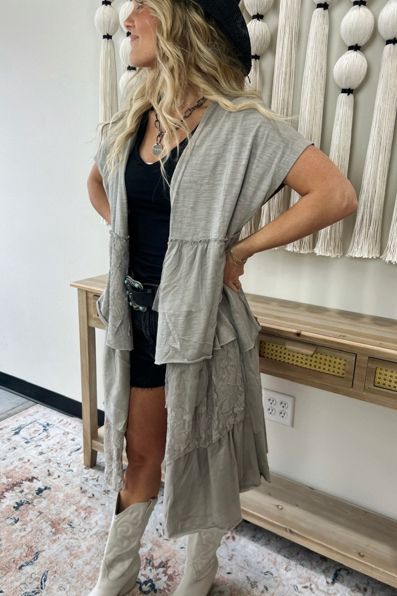 Petal & Lace Open Front Cardigan - FINAL SALE