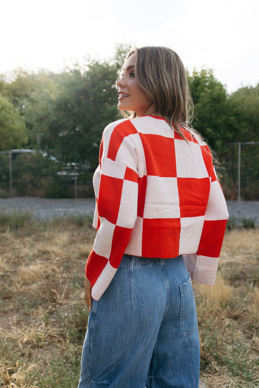 Pink Slip Checkered Top