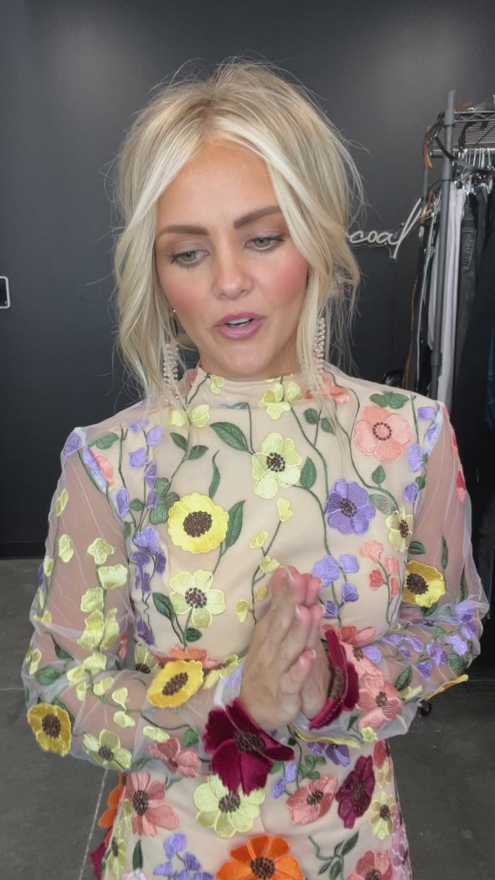 Genevieve Embroidered Floral Dress
