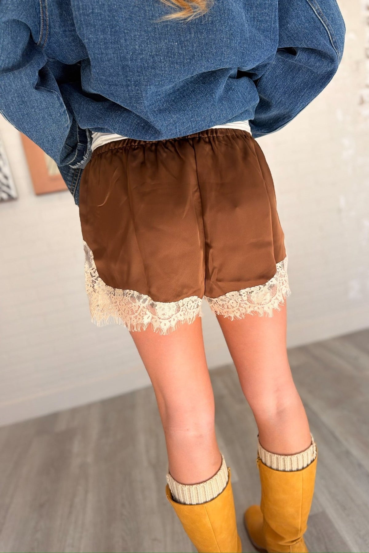 Risky Business Lace Satin Shorts