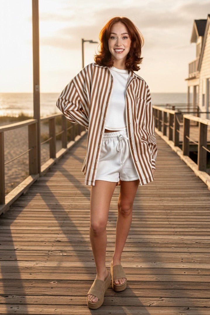 Sandbar Striped Button Up