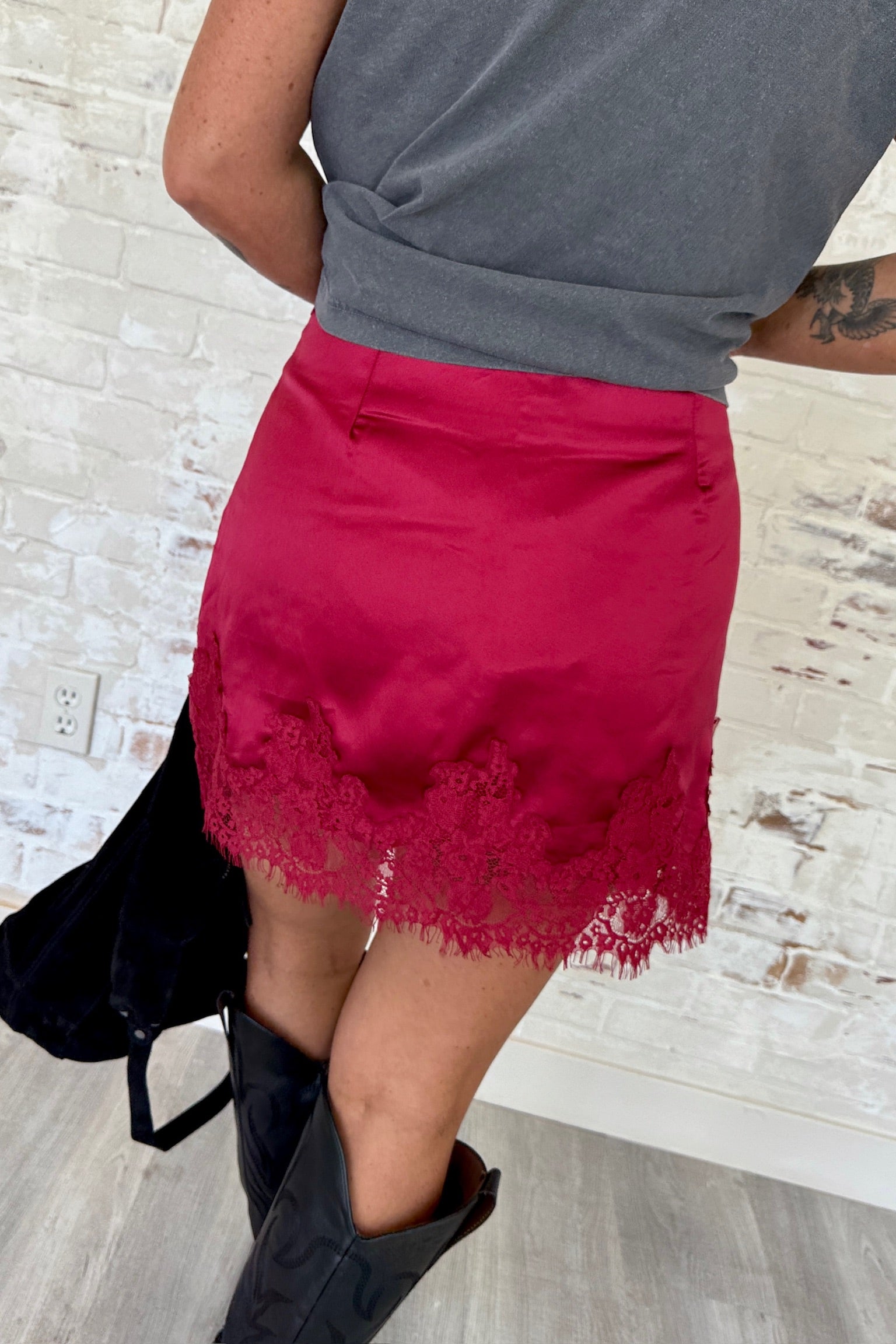 Infinite Romance Satin Skort
