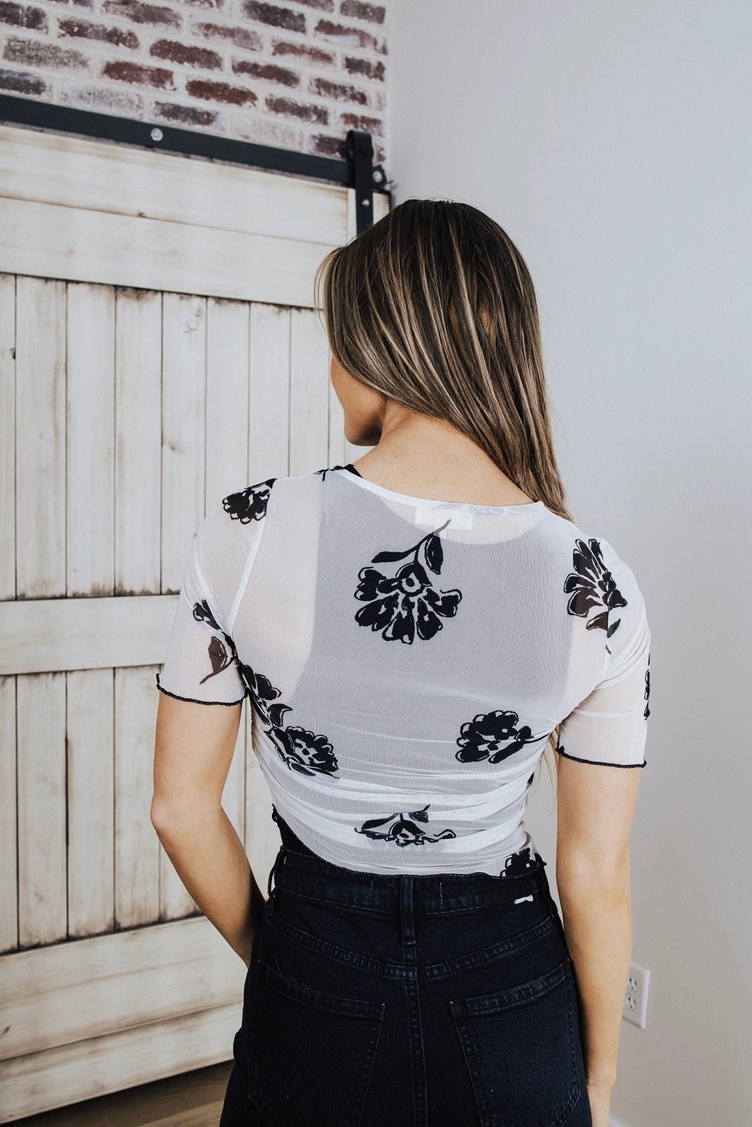 Savvy Floral Mesh Crop Top - FINAL SALE