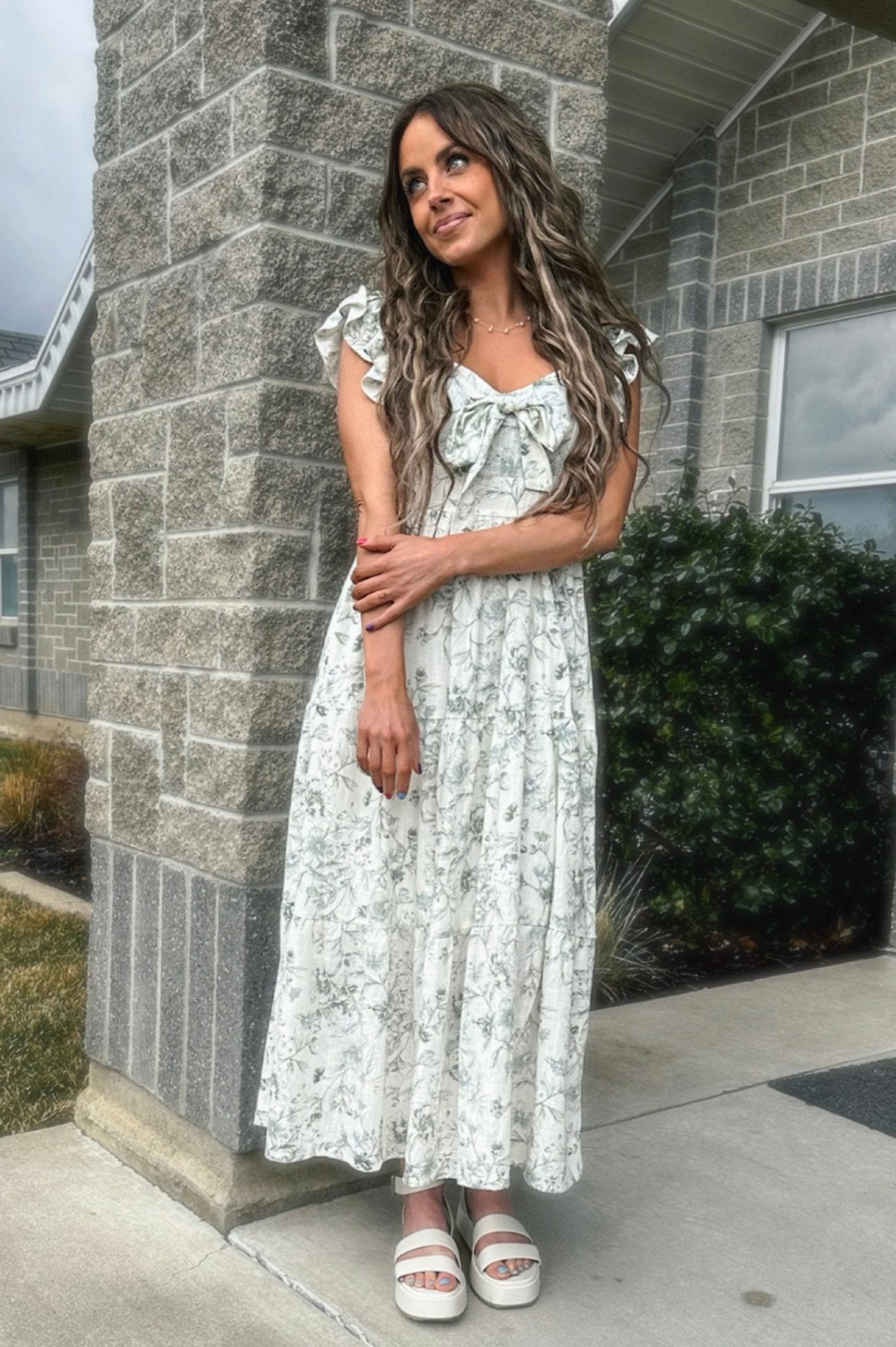 Secret Garden Floral Front Tie Dress