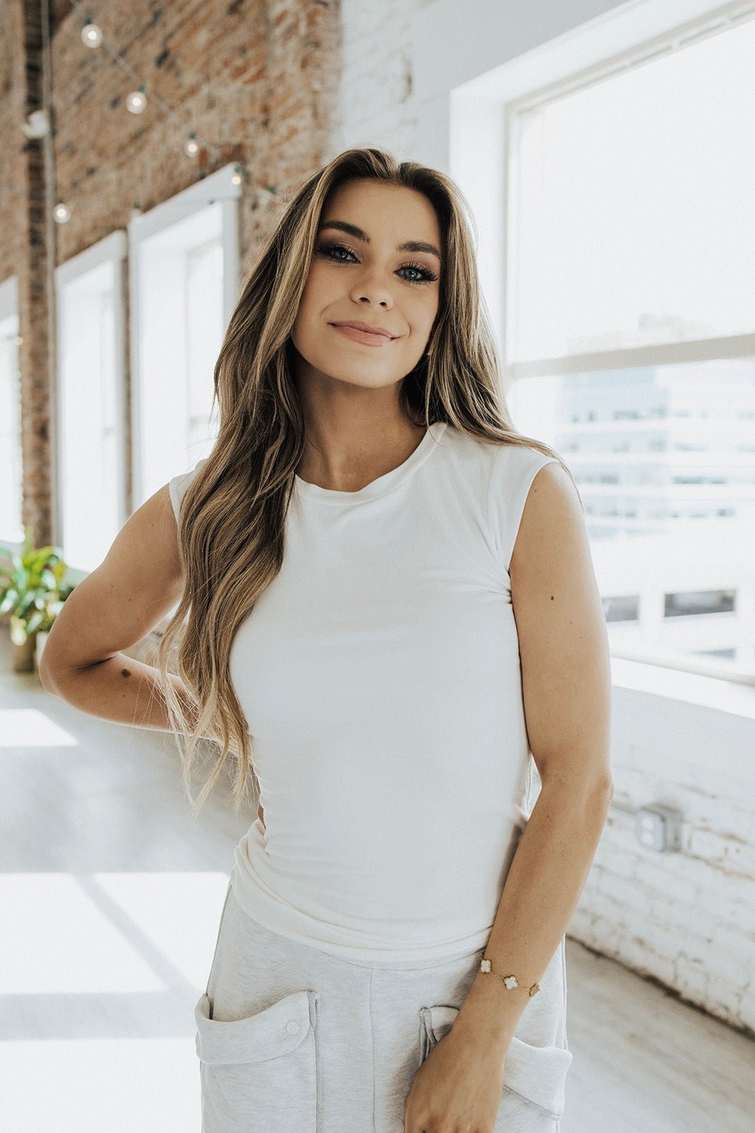 Serene Skyline Cap Sleeve Tee