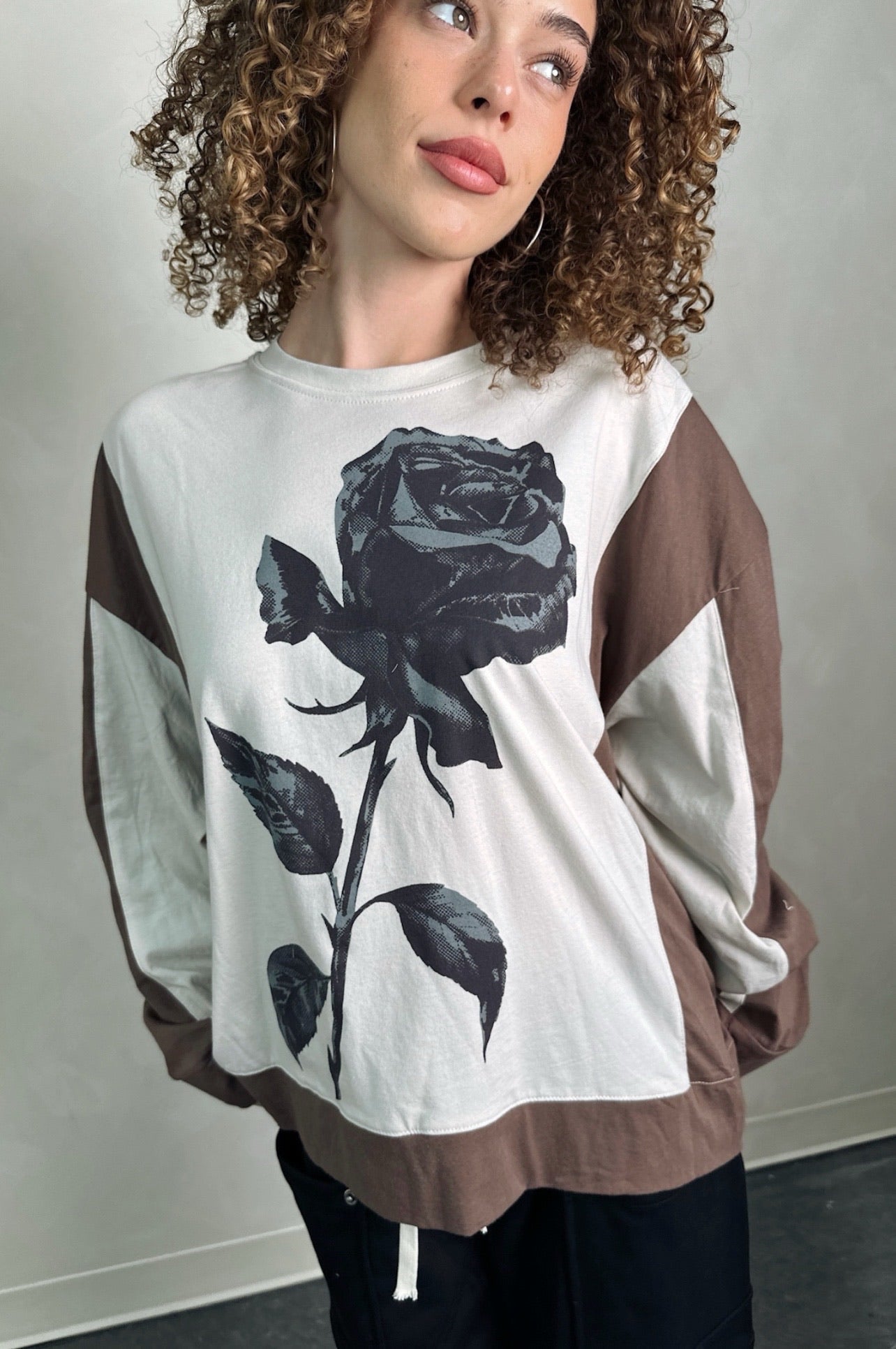 Shadow Rose Oversize Top