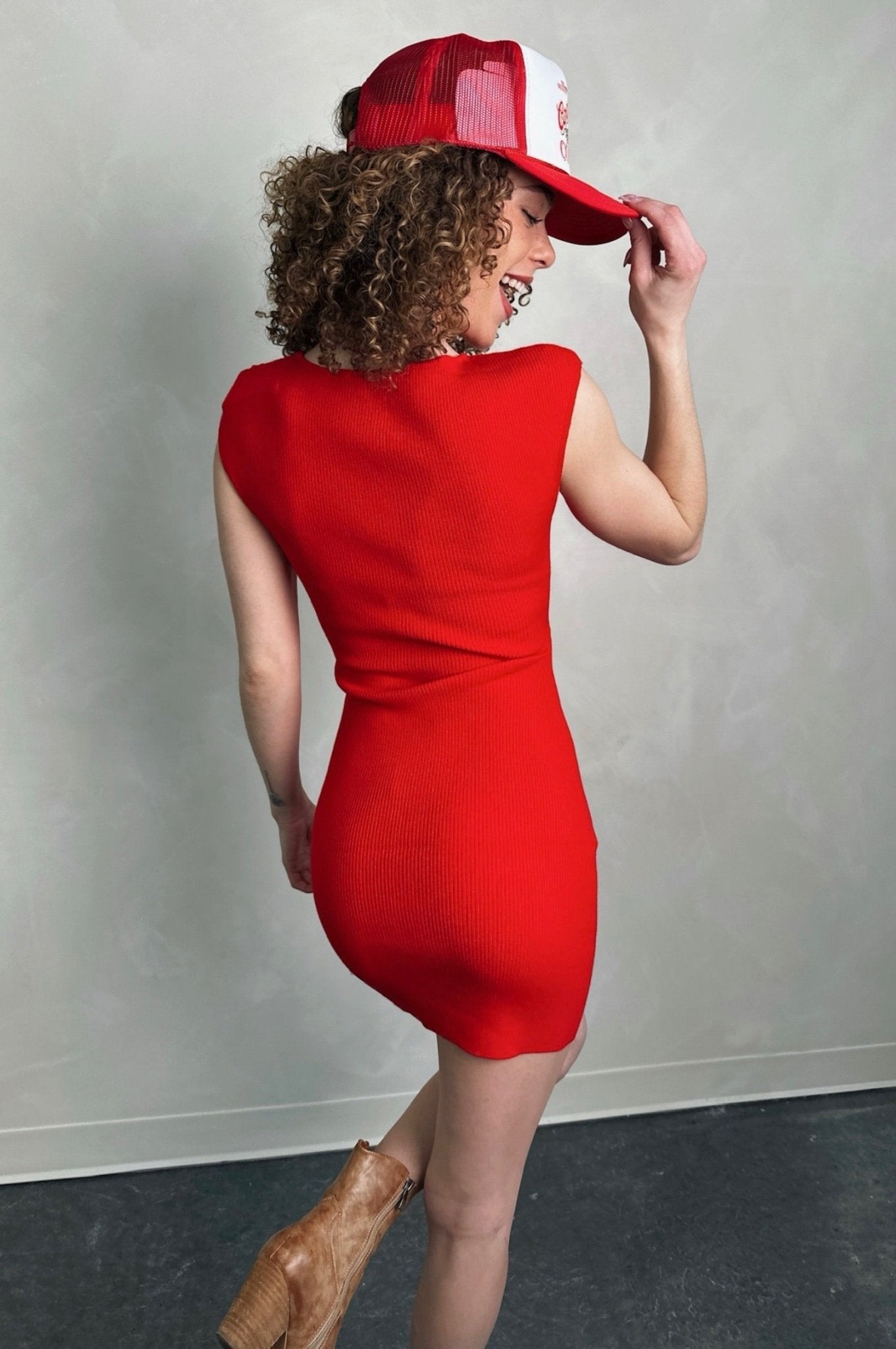 mini sunset dress Sunset Glow Bubble Hem Mini Dress in Orange Red
