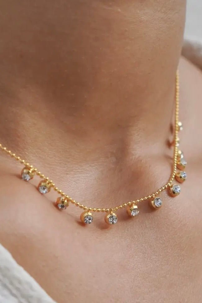 The Line Drop Dangle Crystal Necklace