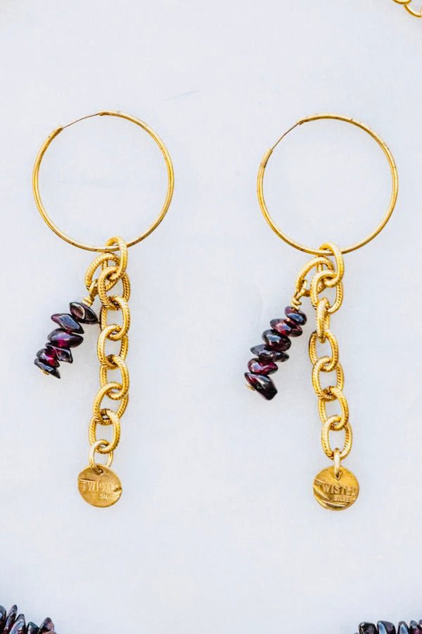 Twisted Silver Chip Bead Earrings - FINAL SALE