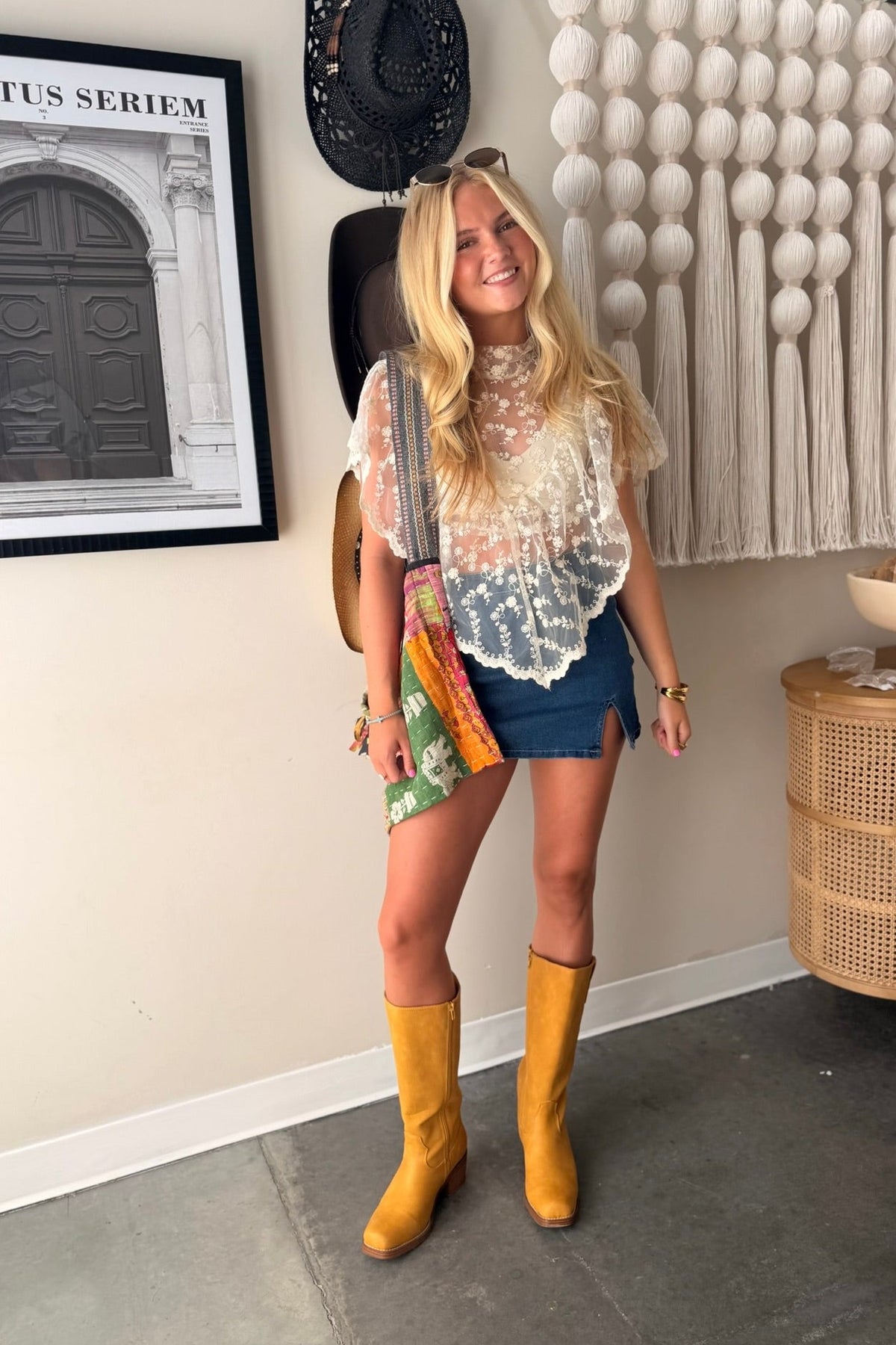 White Lies Sheer Poncho Top