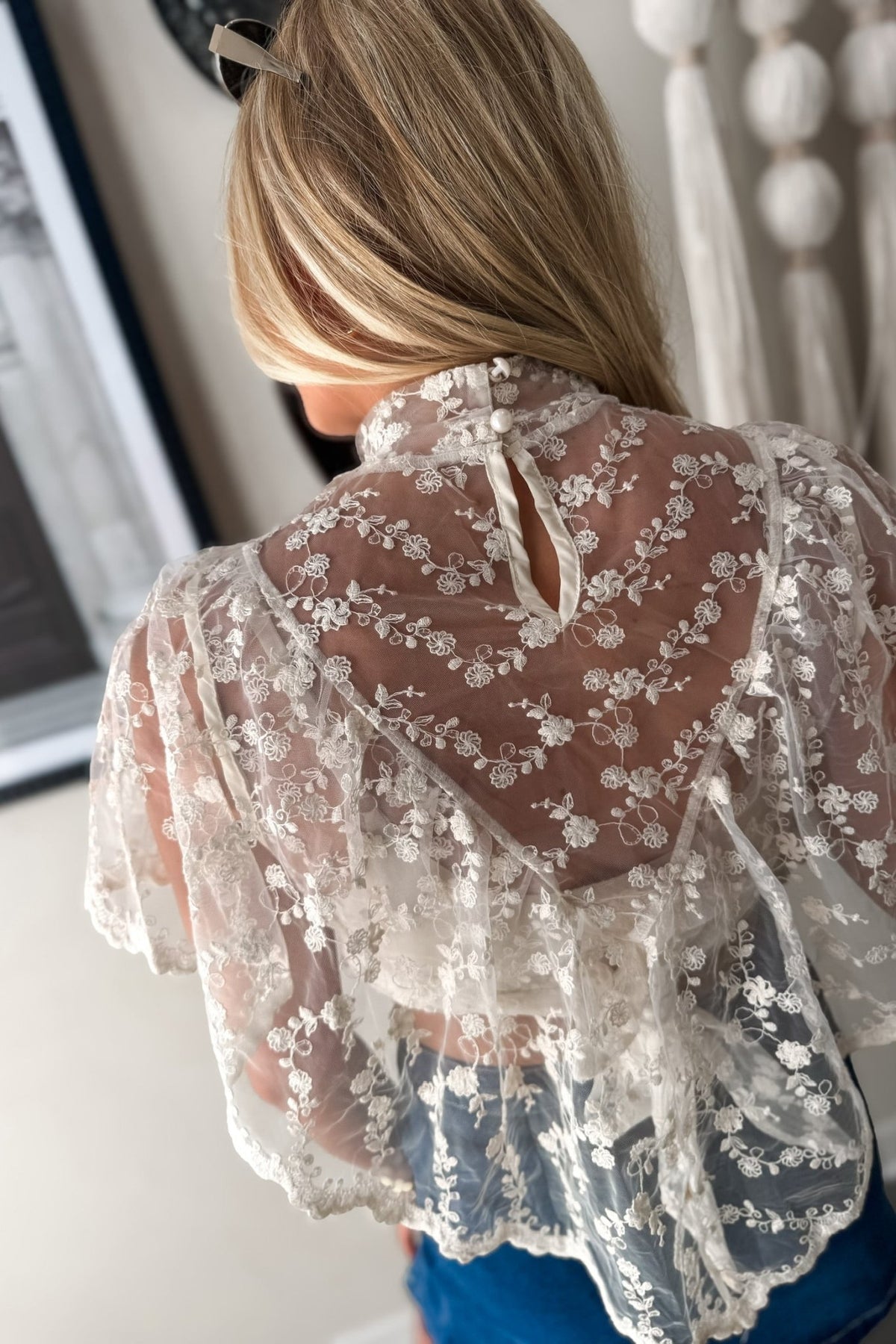 White Lies Sheer Poncho Top