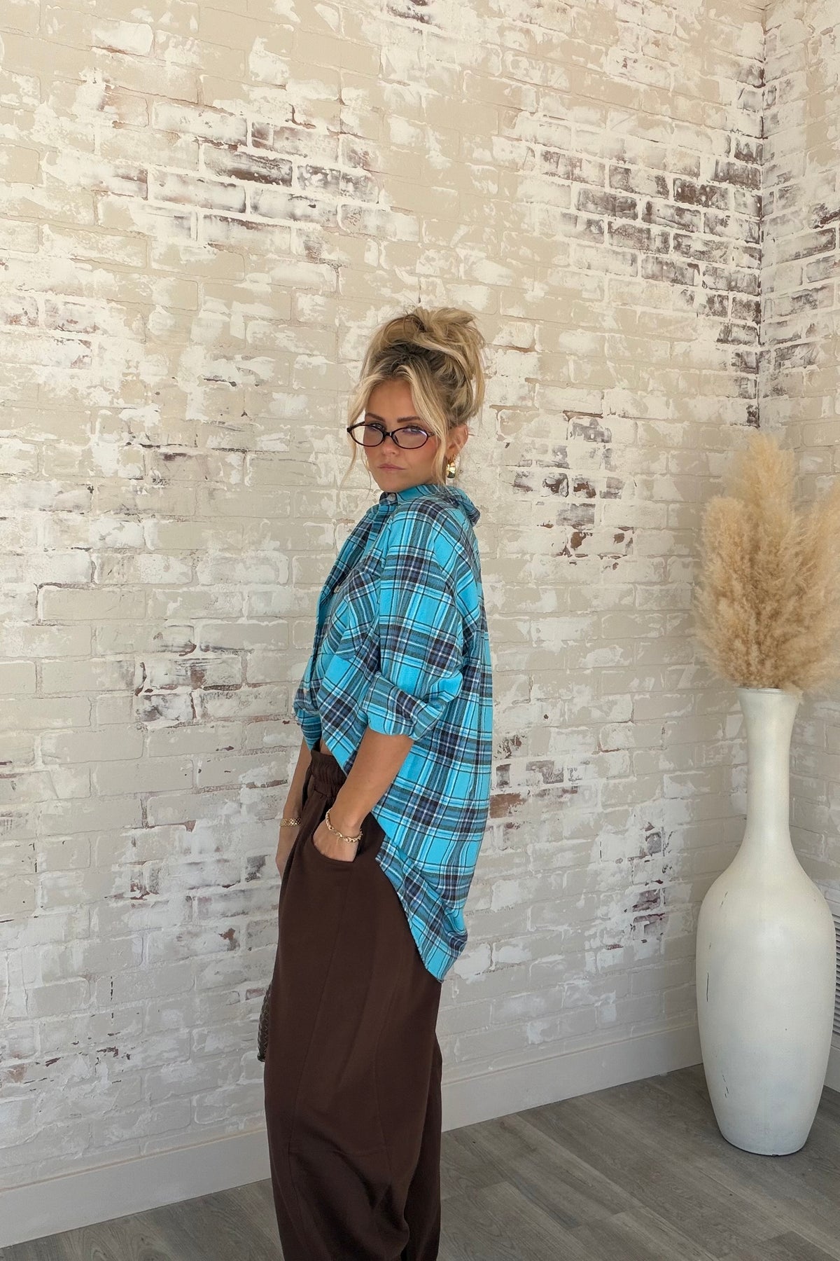 Playing For Keeps Plaid Button Down