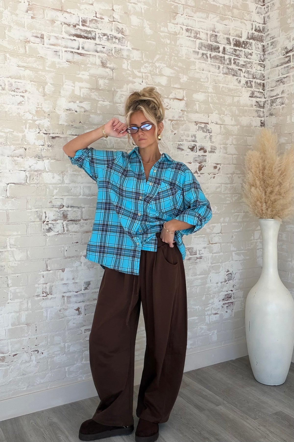 Playing For Keeps Plaid Button Down