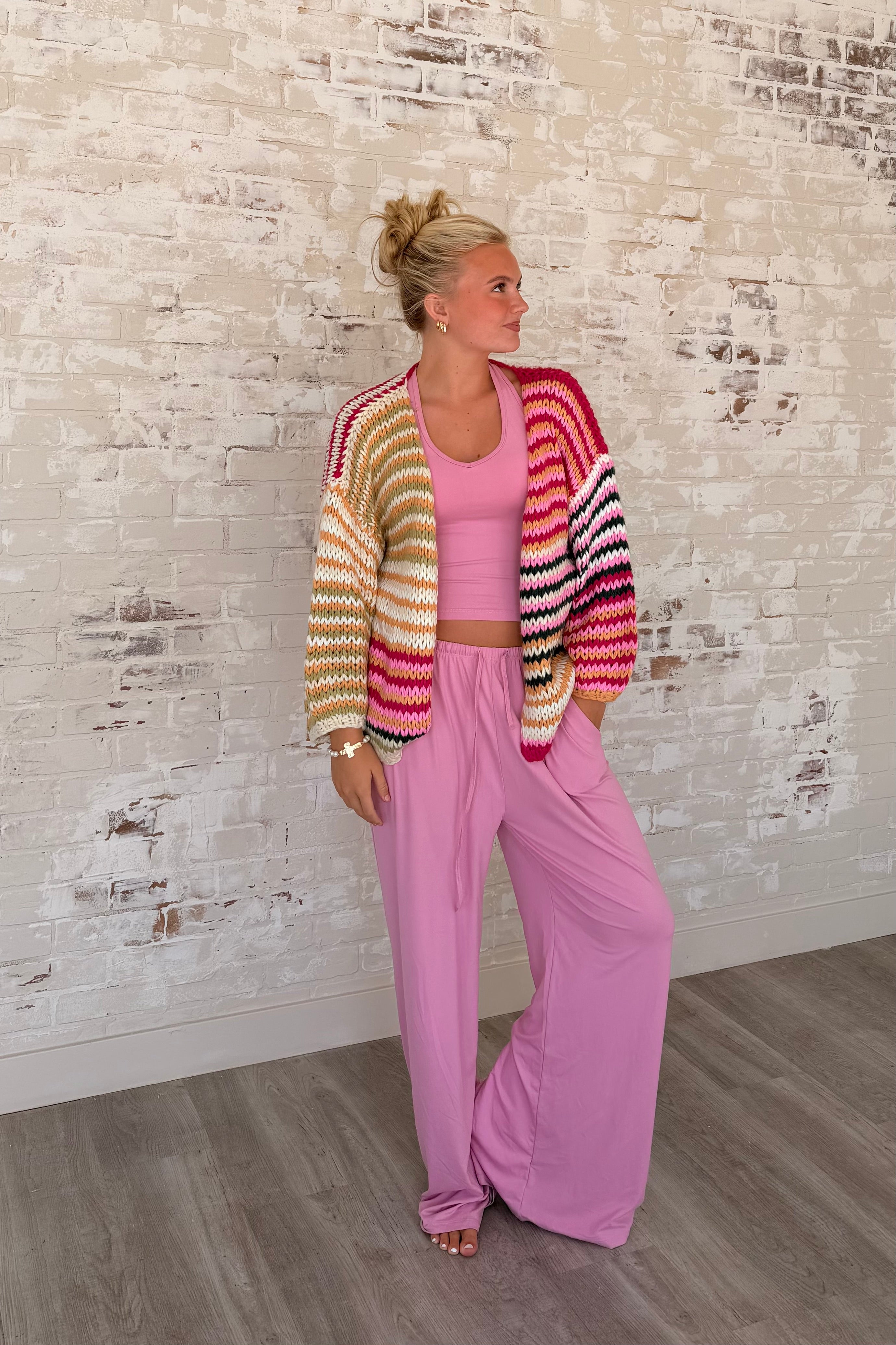 Mixed Signals Striped Knit Cardigan