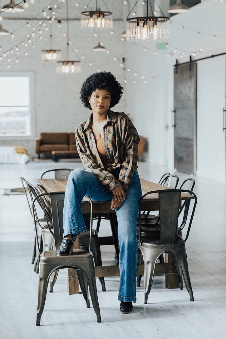 Yasmine Oversized Plaid Button Down Shirt - FINAL SALE