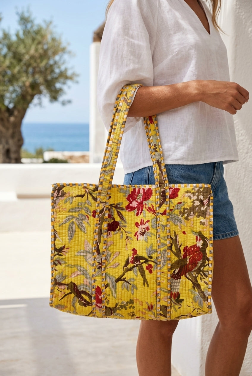 One Way Ticket Quilted Caryall Tote