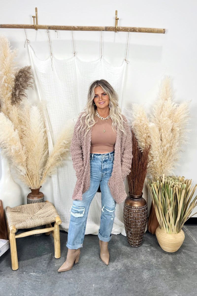 Shaylee Boucle Open Front Cardigan - FINAL SALE